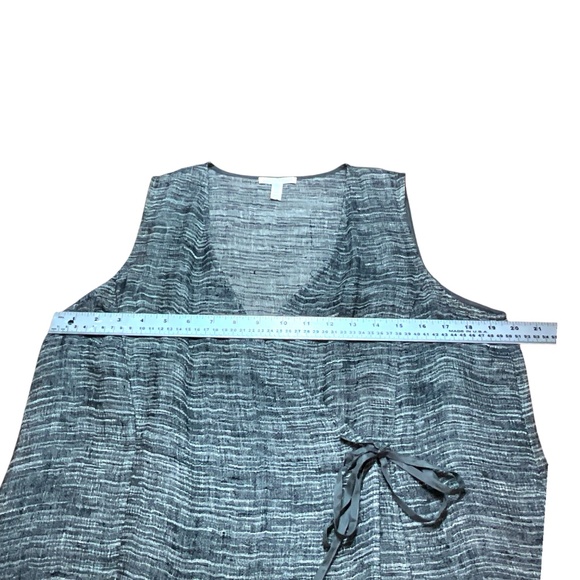 EILEEN FISHER Organic Linen Gauze Strata Wrap Top w/ Silk Ties Sz M - Picture 6 of 11